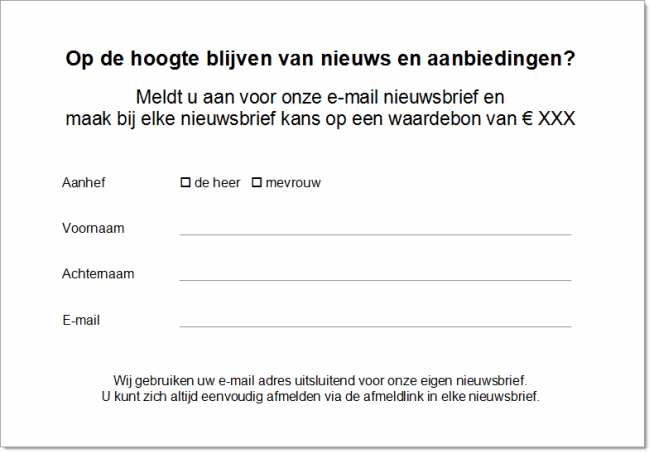 E-mail adressen verzamelen met simpel formuliertje