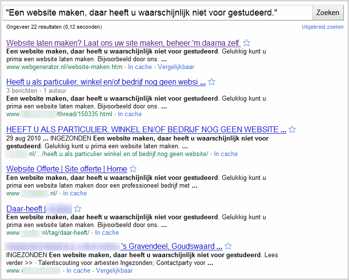 Plagiaat opsporen met Google