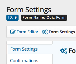 Formulier instellingen