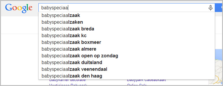 Google vult zoektermen aan