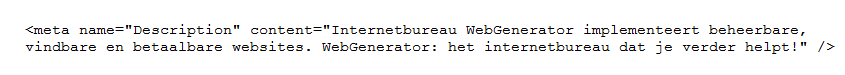 Meta tag description