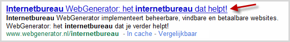 Page title in Google zoekresultaat