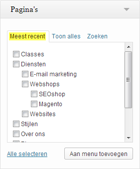 wordpress structuur