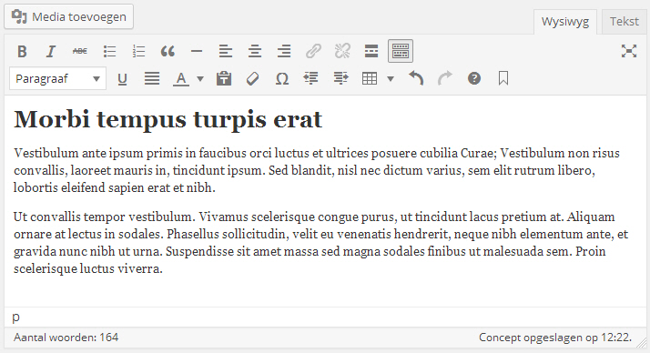 WordPress wysiwyg editor