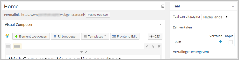 Vertaalde pagina aanmaken
